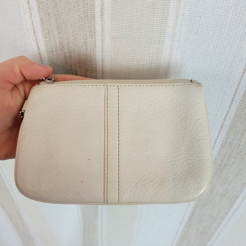 Coach Pebbled Leather Wristlet Wallet Cream Ivory - Picture 4 of 8